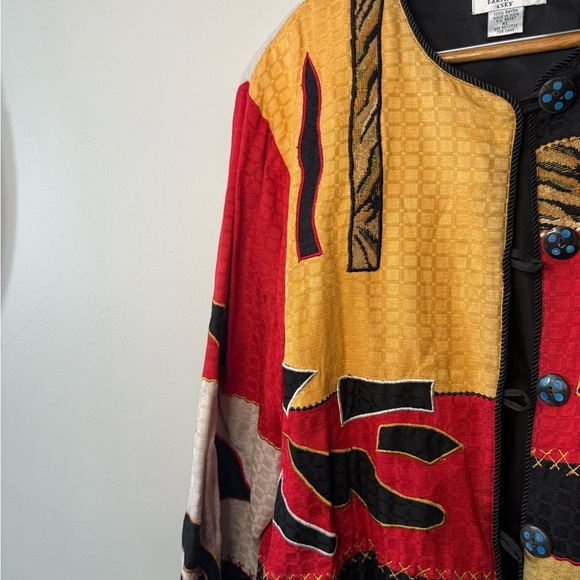 80s Vintage Earth Sea & Sky Patchwork Button-Up Jacket Women's Size Size XL - Picture 3 of 6